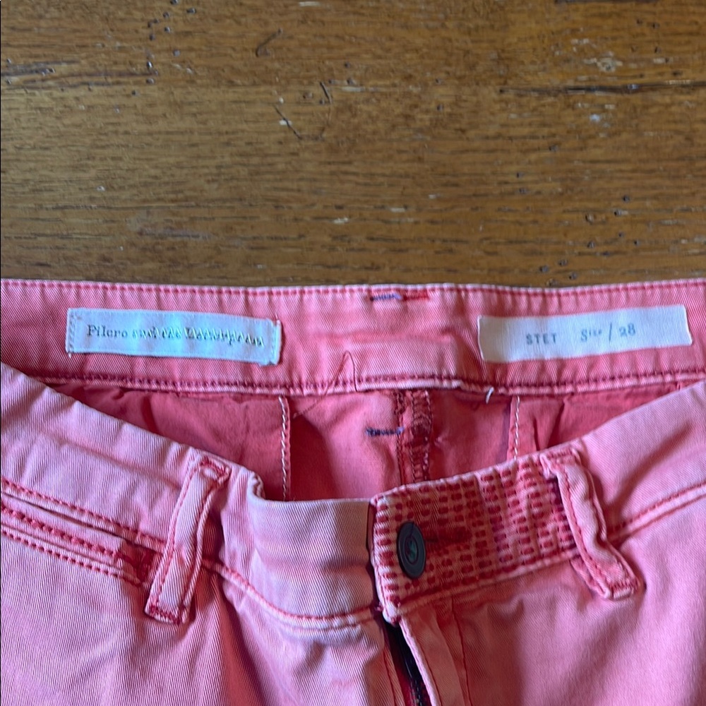 Pilcro and the letterpress Stet Size 28 Pink/Orange Pants - Picture 3 of 7